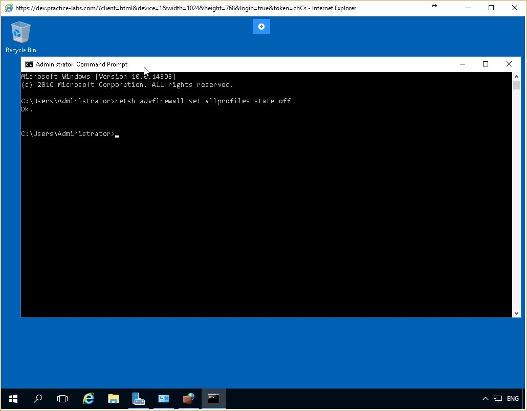 Figure 4.9 Screenshot of the PLABDC01 desktop